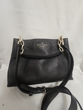 Kate Spade Black Pebbled leather satchel Shoulder Bag